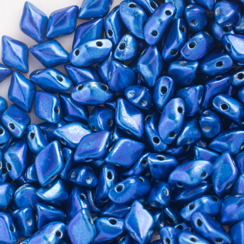 Matubo GemDuo Beads 8x5mm, Metalust Crown Blue