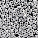 Matubo SuperDuo Beads 2.5x5mm, Matte - Metallic Silver