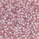 Miyuki Delica Beads Size 10/0 2.2mm, DBM624 Dyed Silver Lined Light Pink Alabaster