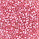 Miyuki Delica Beads Size 10/0 2.2mm, DBM625 Dyed Silver Lined Pink Alabaster