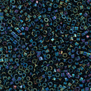 Miyuki Delica Hex Cut Beads Size 11/0 1.6mm, DBC002 Metallic Iris Dark Blue