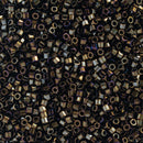 Miyuki Delica Hex Cut Beads Size 11/0 1.6mm, DBC007 Metallic Iris Brown