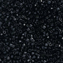 Miyuki Delica Hex Cut Beads Size 11/0 1.6mm, DBC010 Opaque Black