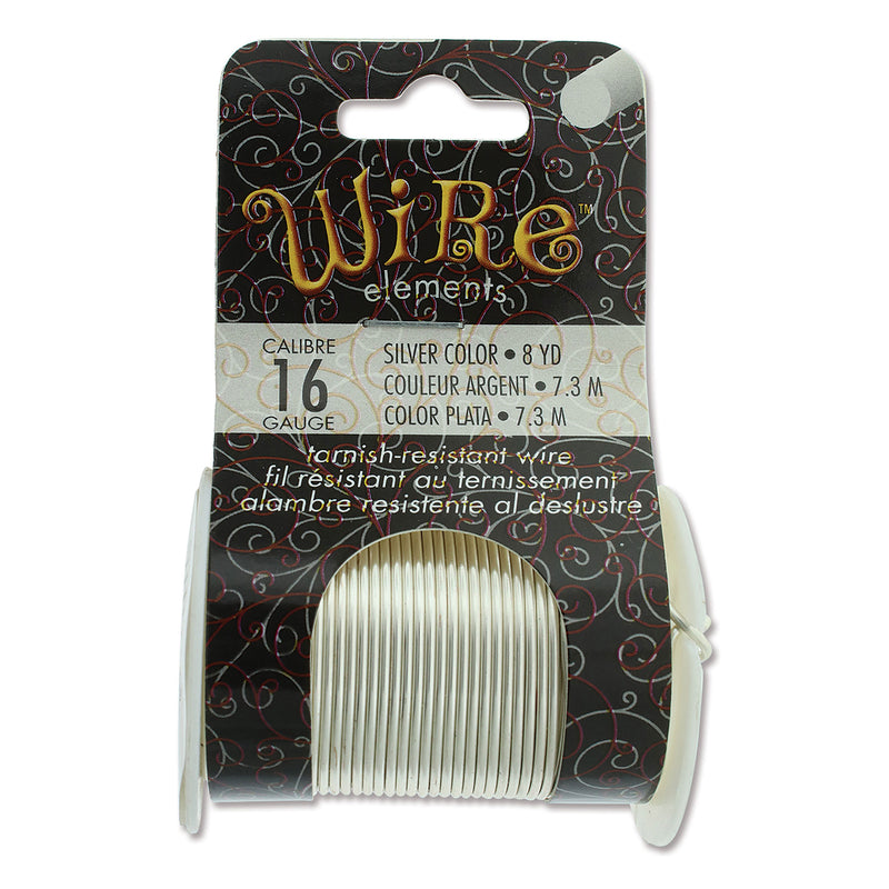 Wire Elements Tarnish Resistant 16 Gauge Wire, Silver - 8 Yards