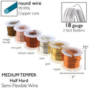 Wire Elements Tarnish Resistant 18 Gauge Wire, Assorted Colors - 12 Yards (6 Colors x 2 Yards/1.83 Meters)