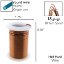 Wire Elements Tarnish Resistant 18 Gauge Wire, Antique Copper - 10 Yards/9.14 Meters