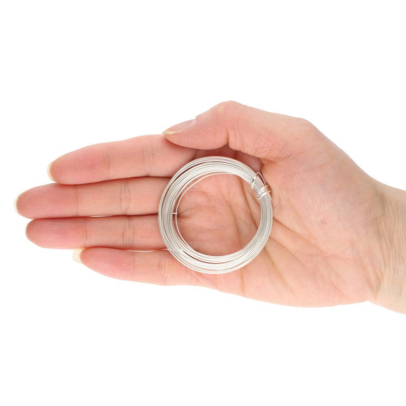 Wire Elements Tranish Resistant Half-Hard Shaped 18 Gauge Half Round Wire, Silver, 4 Yards/12 Feet