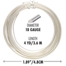 Wire Elements Tranish Resistant Half-Hard Shaped 18 Gauge Half Round Wire, Silver, 4 Yards/3.66 Meters