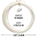 Wire Elements Tranish Resistant Half-Hard Shaped 18 Gauge Square Wire, Silver, 4 Yards/3.66 Meters