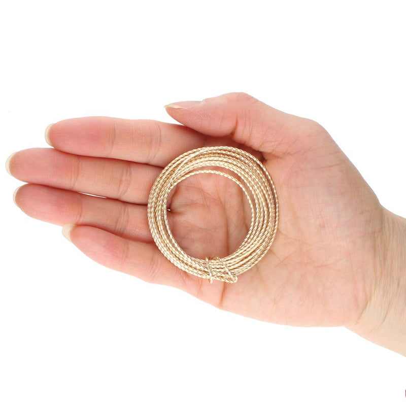 Wire Elements Tranish Resistant Half-Hard Shaped 18 Gauge Twisted Wire, Gold, 2.67 Yards/8 Feet