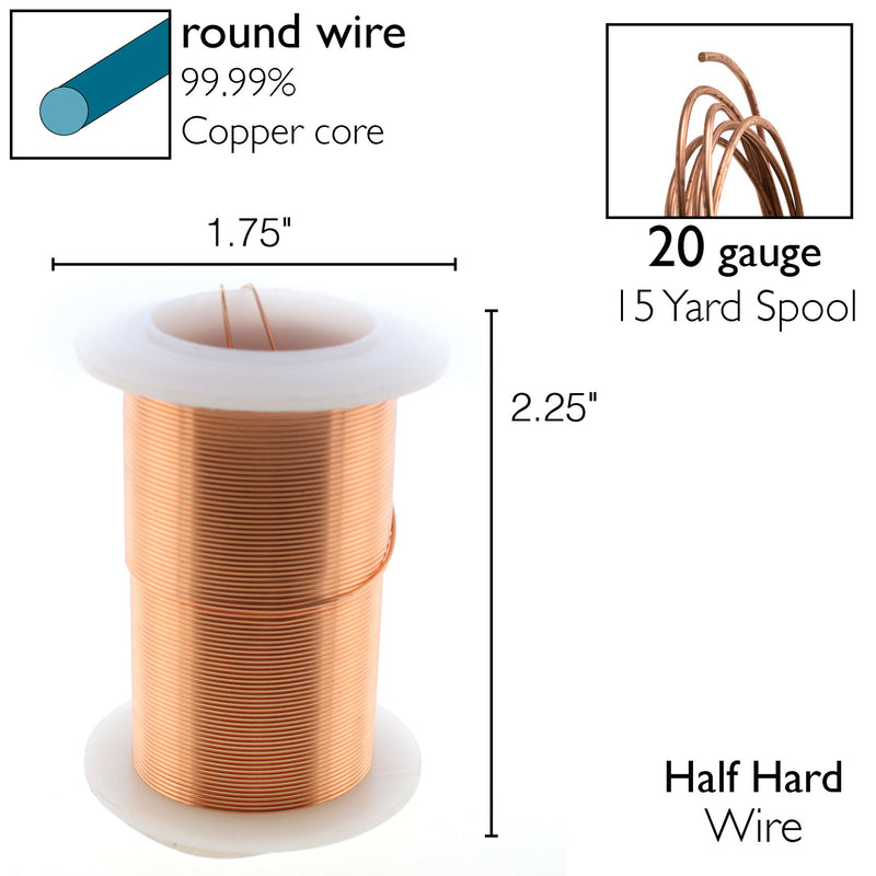 Wire Elements Tarnish Resistant 20 Gauge Wire, Copper - 15 Yards