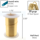 Wire Elements Tarnish Resistant 20 Gauge Wire, Gold - 15 Yards