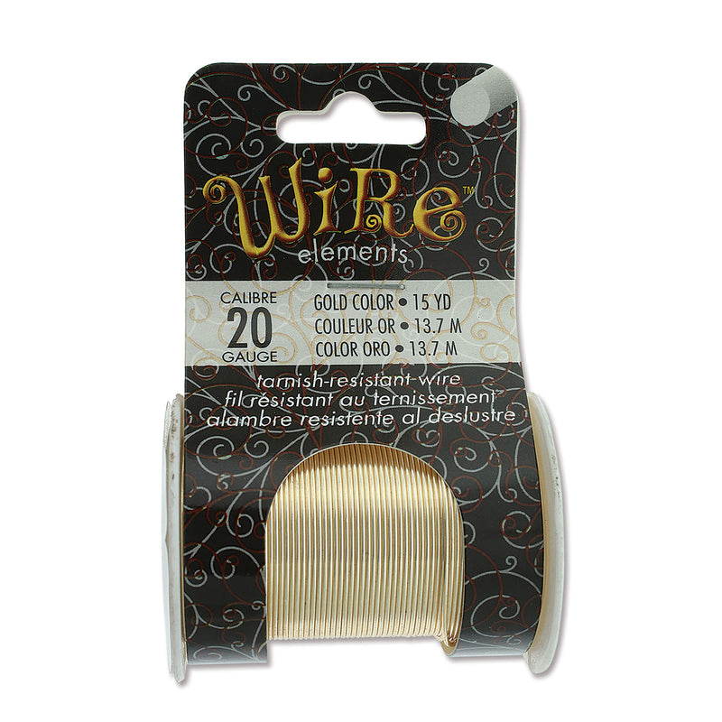 Wire Elements Tarnish Resistant 20 Gauge Wire, Gold - 15 Yards