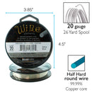 Wire Elements Tarnish Resistant 20 Gauge Wire, Silver - 26 Yards, 1/4Pound