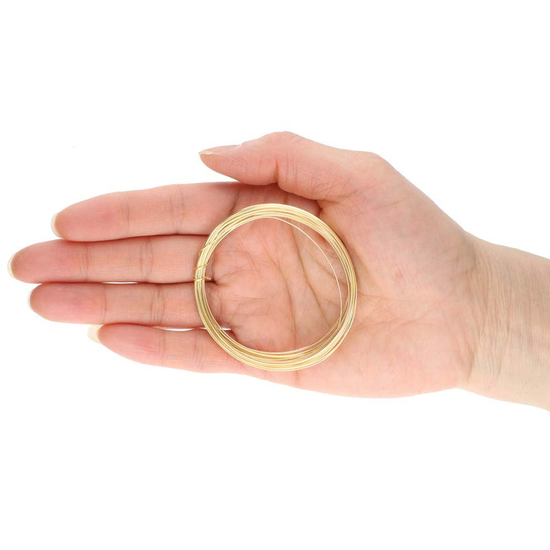 Wire Elements Tranish Resistant Half-Hard Shaped 21 Gauge Half Round Wire, Gold, 4 Yards/12 Feet