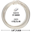 Wire Elements Tranish Resistant Half-Hard Shaped 21 Gauge Square Wire, Silver, 4 Yards/3.66 Meters