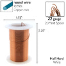 Wire Elements Tarnish Resistant 22 Gauge Wire, Antique Copper - 20 Yards/18.29 Meters