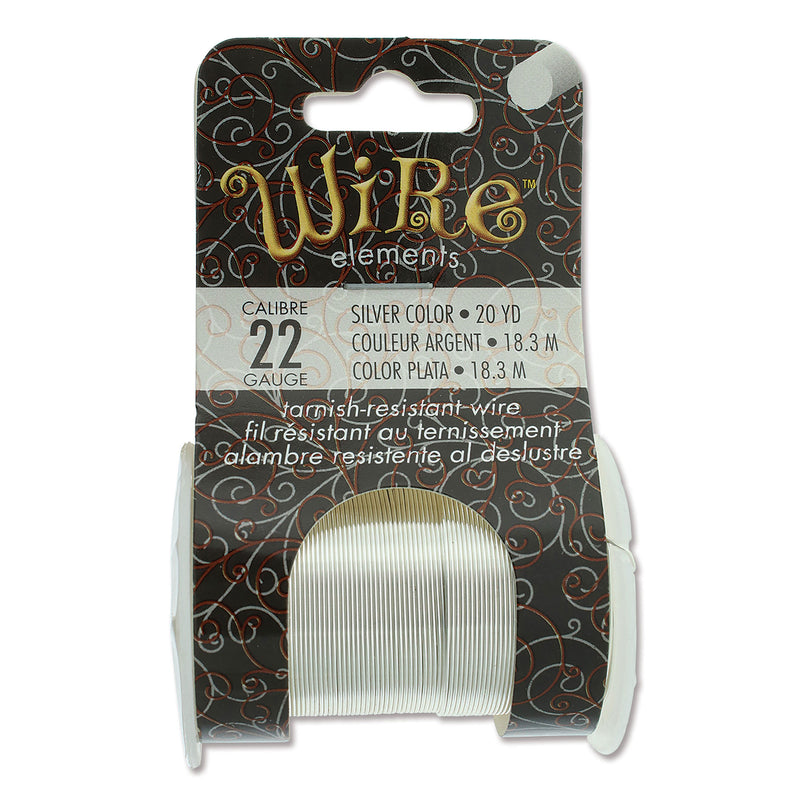 Wire Elements Tarnish Resistant 22 Gauge Wire, Silver - 20 Yards