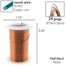 Wire Elements Tarnish Resistant 24 Gauge Wire, Antique Copper - 30 Yards/27.43 Meters