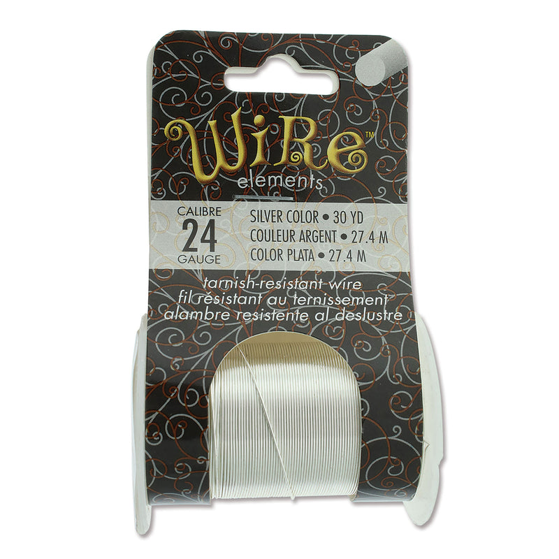 Wire Elements Tarnish Resistant 24 Gauge Wire, Silver - 30 Yards