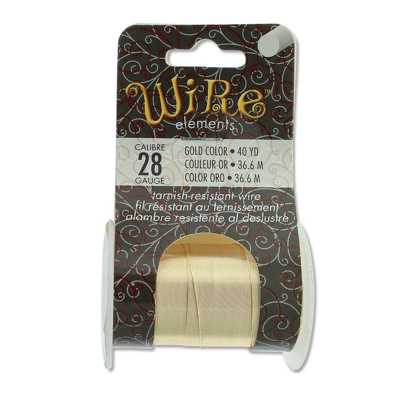 Wire Elements Tarnish Resistant 28 Gauge Wire, Gold - 40 Yards