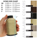 Nymo Nylon Beading Thread, Size-D 0.3mm Thickness, Cream, 3 Ounce Spool - 1584 Yards/1448.41 Meters
