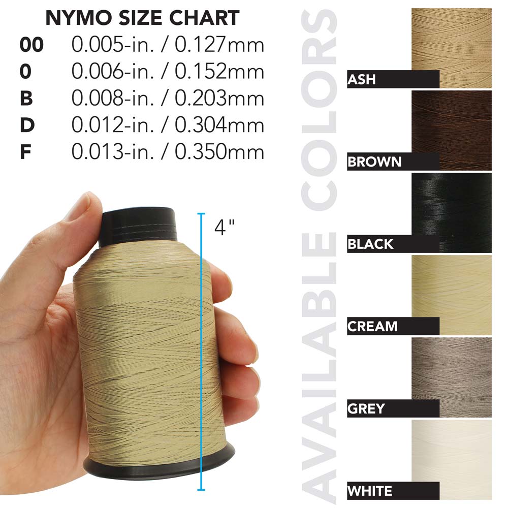 Nymo Nylon Beading Thread, SizeB 0.2mm Thickness, Cream, 3 Ounce Spoo