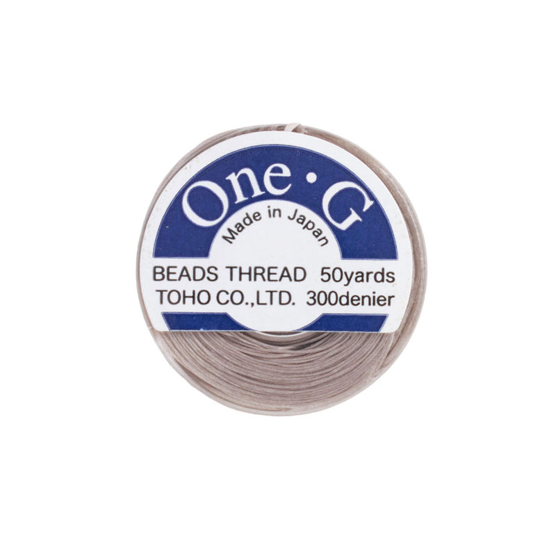 Toho One-G 330dtex 100% Nylon Beading Thread, Size-B, 0.2mm Thickness, Beige, 50 Yards