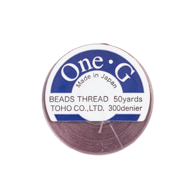 Toho One-G 330dtex 100% Nylon Beading Thread, Size-B, 0.2mm Thickness, Mauve, 50 Yards