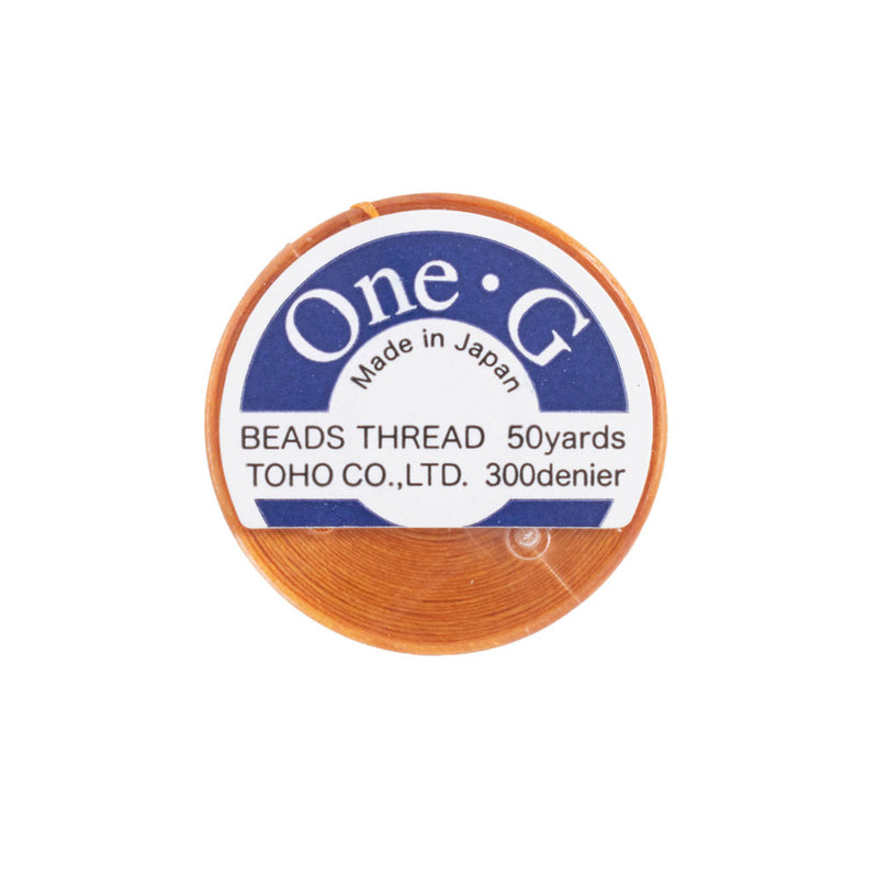 Toho One-G 330dtex 100% Nylon Beading Thread, Size-B, 0.2mm Thickness, Orange, 50 Yards