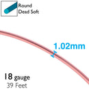 The BeadSmith Aluminium Wire 18 Gauge, Silver, 39 Feet/11.89 Meters