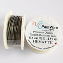 ParaWire Tarnish Resistant 18 Gauge Silver Plated Wire, Hematite - 4 Yards (3.66 Meters)