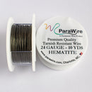 ParaWire Tarnish Resistant 24 Gauge Silver Plated Wire, Hematite - 10 Yards (9.14 Meters)