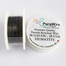 ParaWire Tarnish Resistant 26 Gauge Silver Plated Wire, Hematite - 15 Yards (13.72 Meters)