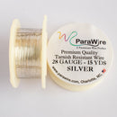 ParaWire Tarnish Resistant 28 Gauge Silver Plated Wire, Silver - 15 Yards (13.72 Meters)