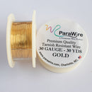 ParaWire Tarnish Resistant 30 Gauge Silver Plated Wire, Gold - 30 Yards (27.43 Meters)