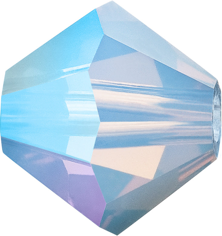 Preciosa - Bicone Crystal Beads 6mm, Light Sapphire Opal
