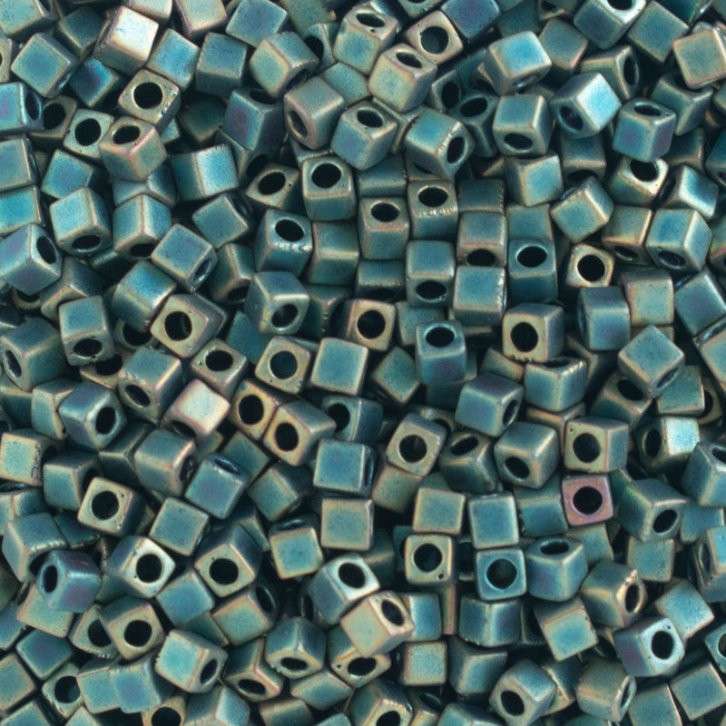 Miyuki Square/Cube Beads 1.8mm, 2008 Matte Metallic Patina Iris