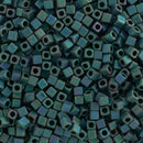 Miyuki Square/Cube Beads 1.8mm, 2064 Matte Metallic Blue Green Iris