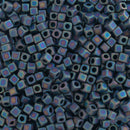 Miyuki Square/Cube Beads 1.8mm, 401FR Matte Black AB