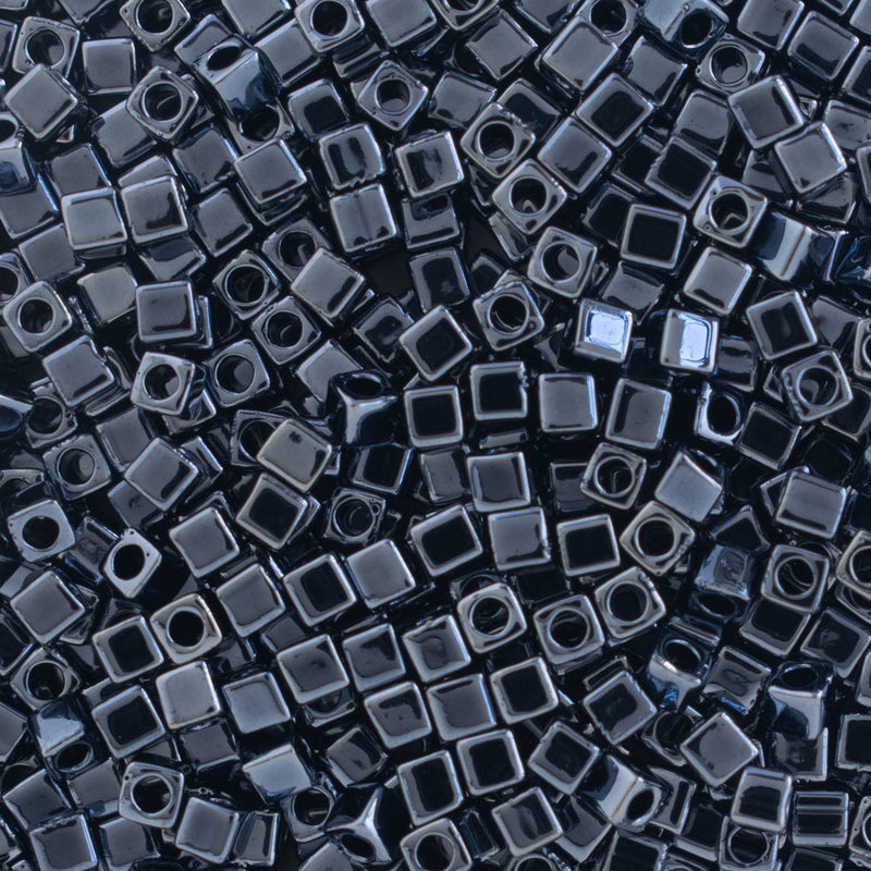 Miyuki Square/Cube Beads 1.8mm, 451 Gunmetal