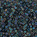 Miyuki Square/Cube Beads 1.8mm, 455 Metallic Variegated Blue Iris