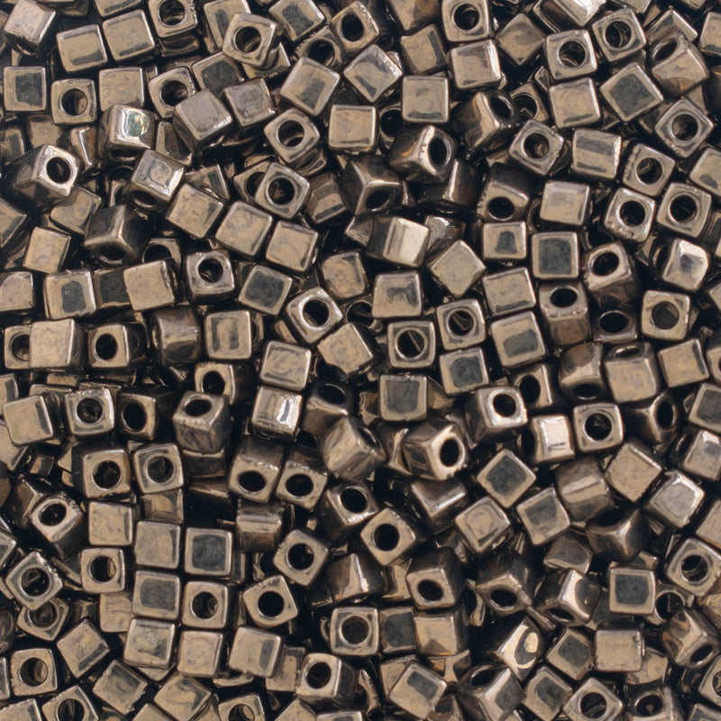 Miyuki Square/Cube Beads 1.8mm, 457 Metallic Dark Bronze