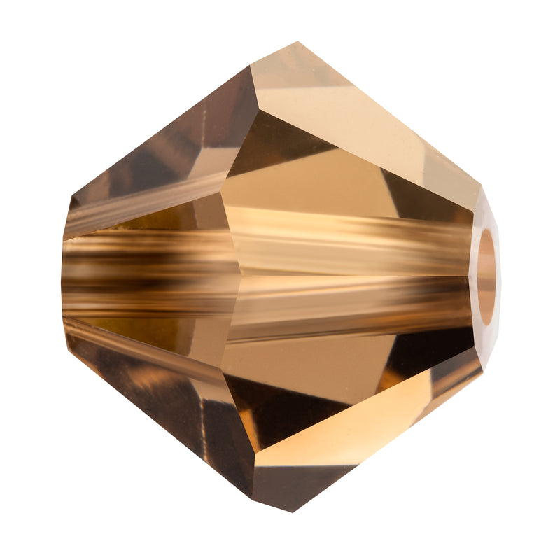 Preciosa - Bicone Crystal Beads 4mm, Smoked Topaz