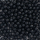 Starman Finial Half-Drilled Round Beads 2mm, Opaque Black
