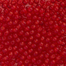 Starman Finial Half-Drilled Round Beads 2mm, Transparent Siam Ruby