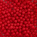 Starman Finial Half-Drilled Round Beads 2mm, Opaque Red