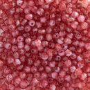 Starman, Czech Fire Polish Glass Beads 3mm, Pearl/Fuchsia