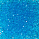 Starman, Czech Fire Polish Glass Beads 3mm, Transparent Aqua/Capri Blue