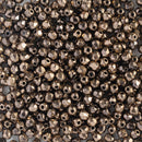 Starman, Czech Fire Polish Glass Beads 3mm, Gold Bronze